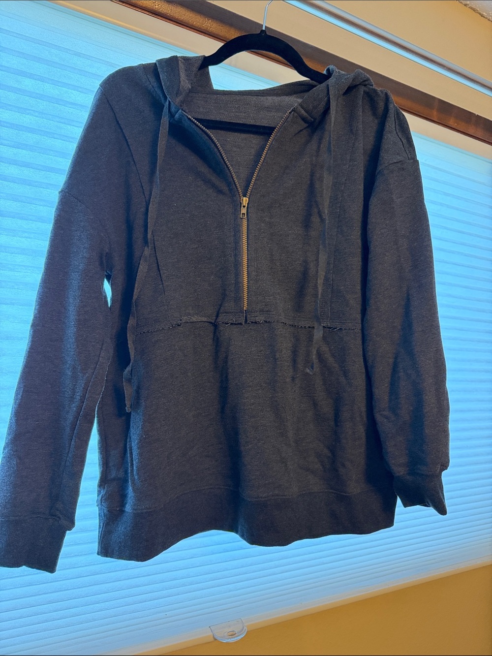 Women's Charcoal Half-Zip Hoodie Sweatshirt